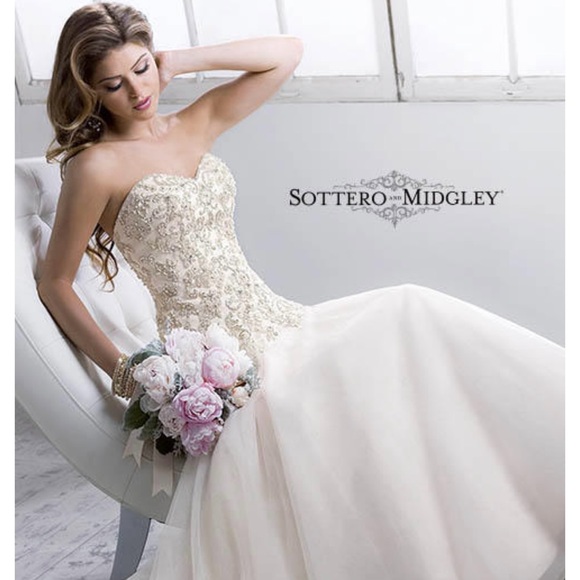 Sottero and Midgley Couture Collection Quincy-4SN805LU Size 10 Gorgeous - Picture 1 of 9